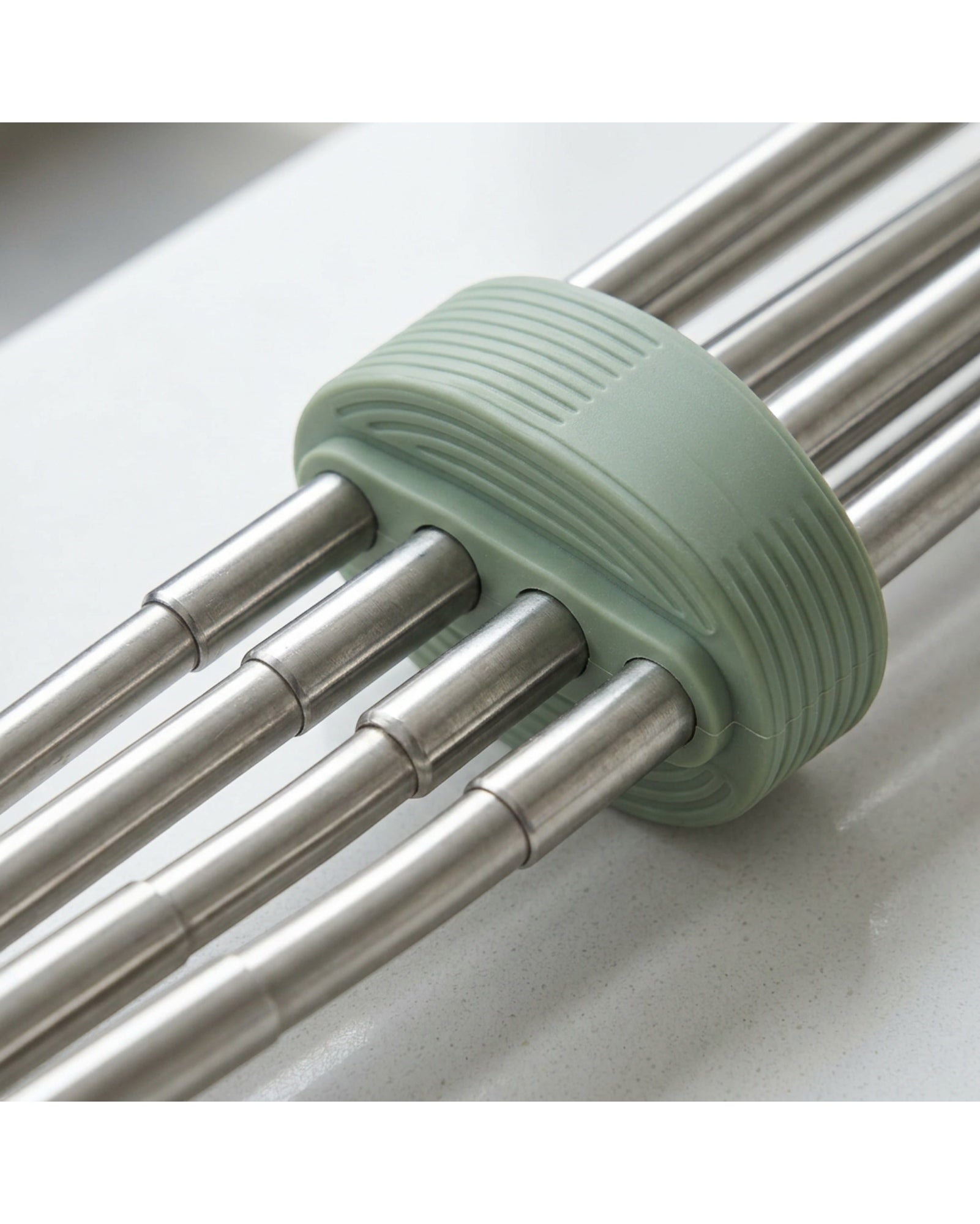 Rgdwx Roll-Up Stainless Sink Draining Rack 18 Rods Sage - Detail view