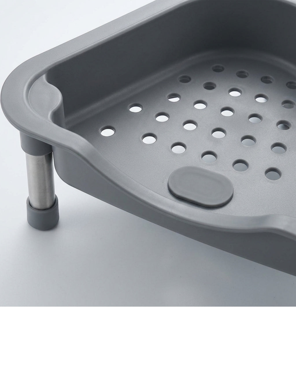 Rgdwx Triangular In-Sink Corner Drain Shelf Smoke Gray - Detail view