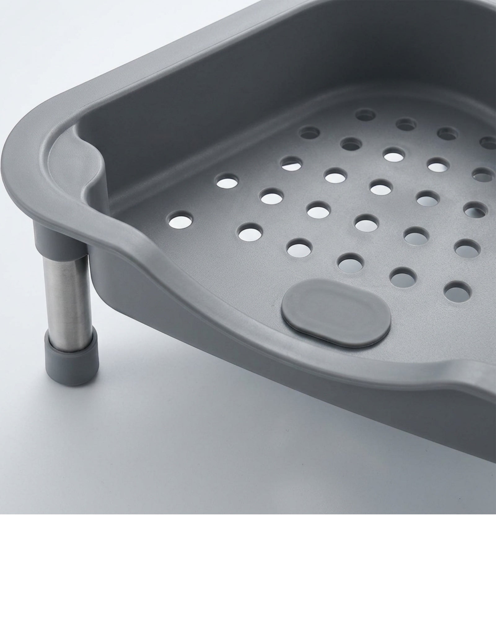 Rgdwx Triangular In-Sink Corner Drain Shelf Smoke Gray - Detail view